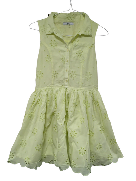 M&S Lemon Sleeveless Broderie Floral Summer Dress - Girls 11-12yrs