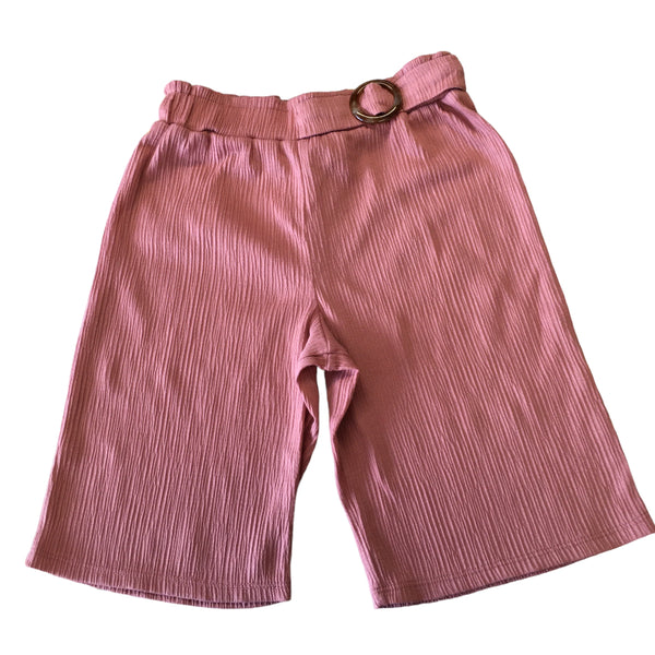 Primark Dusky Pink Stretch Waist Crinkle Wide Leg Trousers - Girls 2-3yrs