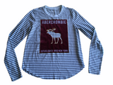 Abercrombie & Fitch Stag Plush L/S Striped Top - Girls 11-12yrs