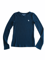 Abercrombie & Fitch Navy Ribbed Jersey L/S Top - Girls 11-12yrs