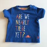 Joules Are We Nearly There Yet? Boys Blue Car S/S T-Shirt - Boys 3-6m