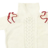 Next Cream & Red Ruffle Knitted Roll Neck Jumper Dress - Girls 12-18m