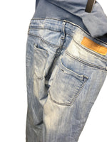 H&M Mama Skinny High Rib Distressed Blue Jeans - Size Maternity EUR 38 UK 10