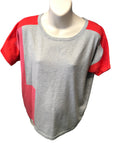 Mamas & Papas Grey Colour Block S/S Knitted Top - Size Maternity UK 10