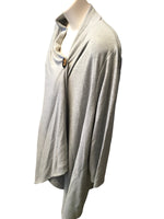 Cable & Gauge Grey Button Front Jersey Waterfall Top - Size Maternity UK 16-18