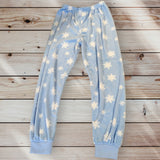 Primark Blue Snowflake Print Soft Pyjamas Bottoms - Girls 6-7yrs