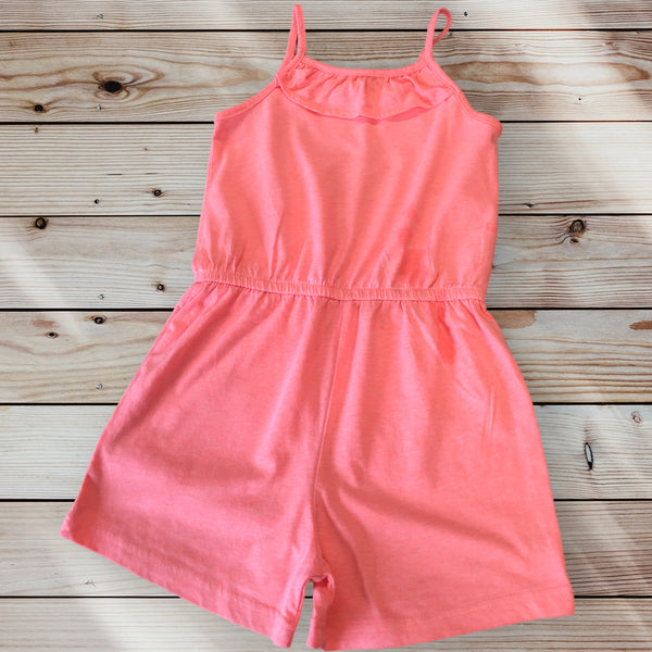 Primark Neon Orange Strappy Summer Shorts Playsuit - Girls 6-7yrs