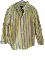 Ralph Lauren Polo Boys Yellow L/S Striped Oxford Shirt - Boys 5yrs
