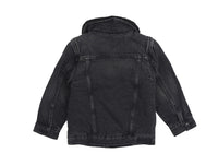 Brand New River Island Mini Boys Black Denim Borg Collar Jacket - Boys 2-3yrs