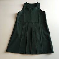 Brand New MHS Green Girls Pinafore Pleated School Dress with Zip front - Girls 6yrs