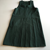 Brand New MHS Green Girls Pinafore Pleated School Dress with Zip front - Girls 5yrs