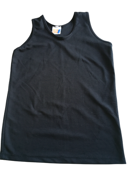 School Shop Black Mesh Sleeveless Sports Top - Unisex 10-12yrs