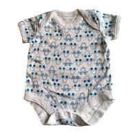 Matalan White & Blue Car Print S/S Bodysuit - Boys Newborn