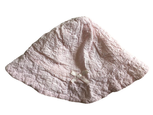 Mothercare Light Pink Summer Broderie Cotton Sun Hat - Girls 0-12m