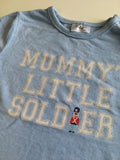F&F Blue Mummy's Little Soldier L/S Top - Boys 3-6m
