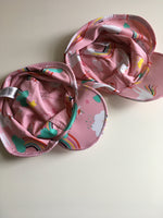 F&F Twin Girls Bundle of 2 Pink Unicorn Rainbow Summer Sun Cap Hats - Girls 12-18m
