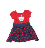 Me To You Tatty Teddy Red/Navy Heart S/S Dress - Girls 12-18m