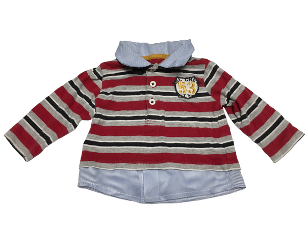 Primark Baby Boy Striped Mock Shirt Top - Boys 3-6m