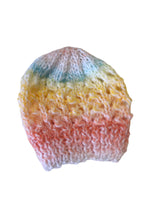 Hand Knitted Multi Coloured Unisex Baby Hat - Unisex Tiny Baby