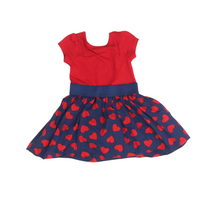 Me To You Tatty Teddy Red/Navy Heart S/S Dress - Girls 12-18m