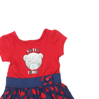 Me To You Tatty Teddy Red/Navy Heart S/S Dress - Girls 12-18m