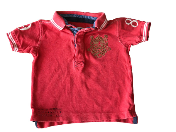 Next Red Crest Logo S/S Polo Shirt - Boys 6-9m