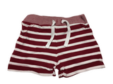 M&Co Red/White Stripe Stretch Jersey Baby Shorts - Unisex 0-3m