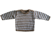 Mini Boden Blue/Brown Chunky Knit Striped Jumper - Boys 3-6m