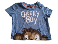 Primark Cheeky Boy Blue Monkey T-Shirt - Boys 3-6m