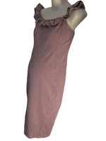 Asos Maternity Dusky Lilac Stretch Bardot Shoulder Dress - Size Maternity UK 14
