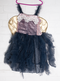 Fairy Dust Girls Pink & Blue Fairy Fancy Dress Costume with Gold Wings - Girls 7-8yrs