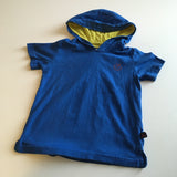 Ladybird Boys Blue Cotton S/S T-Shirt with Hood - Boys 3-4yrs