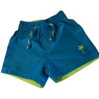 Mini Rebel Blue/Yellow Neon Palm Tree Shorts - Boys 6-9m