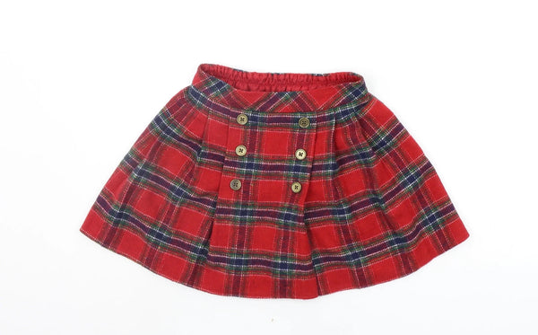 Tu Tartan Checked Wool Mix A Line Skirt - Girls 7yrs