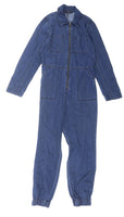 George Girls Indigo Blue Zip Up L/S Denim Jumpsuit - Girls 9-10yrs