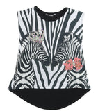 George Black Zebra Embellished Sleeveless Top - Girls 6-7yrs