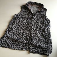 H&M Grey Leopard Print Sleeveless Blouse Top - Girls 13-14yrs