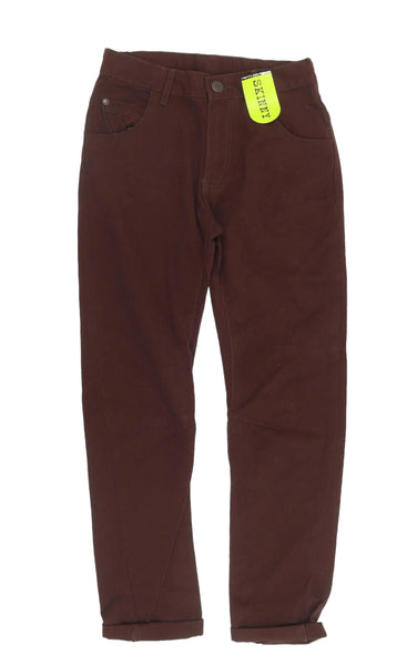 George 100% Cotton Burgundy Brown Chino Trousers - Boys 9-10yrs