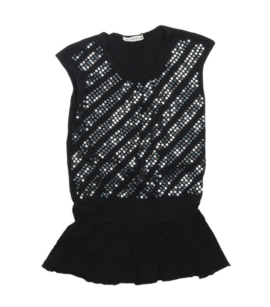 George Black Jersey Sequin Sleeveless Party Dress - Girls 8-9yrs
