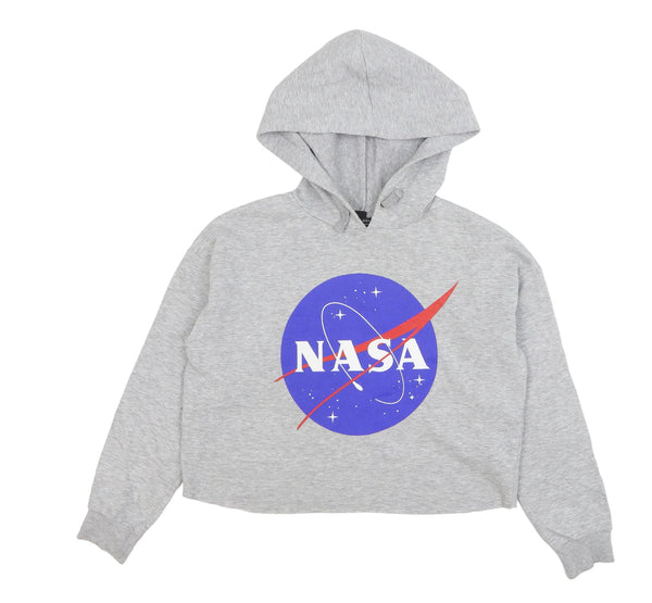 New Look 915 Generation NASA Print Grey Cropped Hoodie Jumper - Girls 12-13yrs