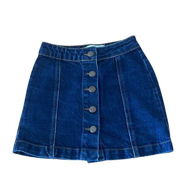 New Look 915 Generation Indigo Blue Button Front Denim Skirt - Girls 7yrs