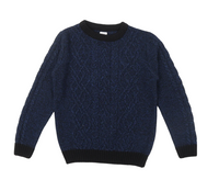 F&F Blue & Black Argyle Knit Jumper - Boys 10-11yrs