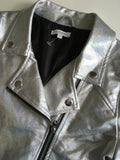 Bluezoo Girls Silver Holographic Faux Leather Biker Jacket - Girls 14yrs
