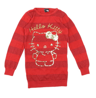George Hello Kitty Red Glitter & Gold Sequin Jumper Dress - Girls 8-9yrs