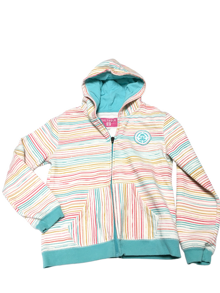 Striped zip hot sale up hoodie