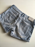 H&M Girls Blue Stonewash Denim Hotpants Shorts - Girls 7-8yrs