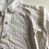 Boys White L/S Shirt with Orange Anchor Print - Boys 18-24m