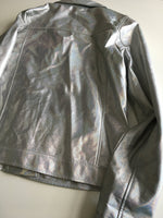 Bluezoo Girls Silver Holographic Faux Leather Biker Jacket - Girls 14yrs