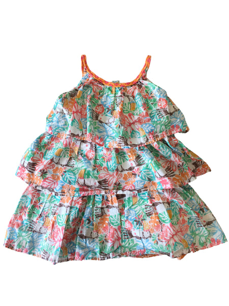 George Multi Print Sleeveless Tiered Summer Sun Dress - Girls 2-3yrs
