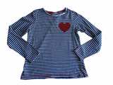 Matalan Girls Black/White Sequin Heart L/S Top - Girls 11yrs